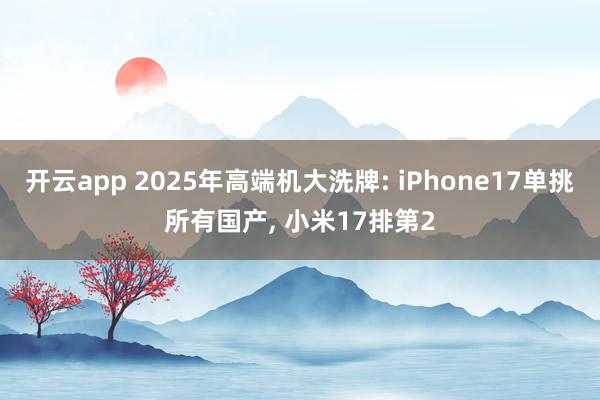 开云app 2025年高端机大洗牌: iPhone17单挑所有国产, 小米17排第2