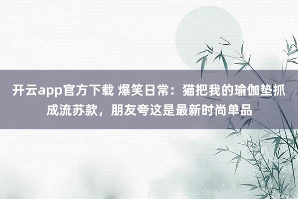 开云app官方下载 爆笑日常：猫把我的瑜伽垫抓成流苏款，朋友夸这是最新时尚单品