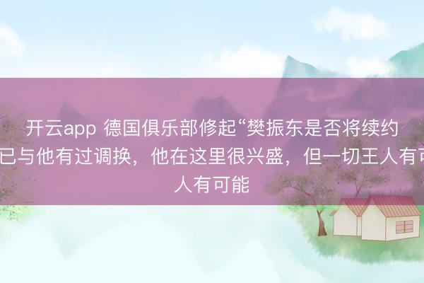 开云app 德国俱乐部修起“樊振东是否将续约”：已与他有过调换，他在这里很兴盛，但一切王人有可能